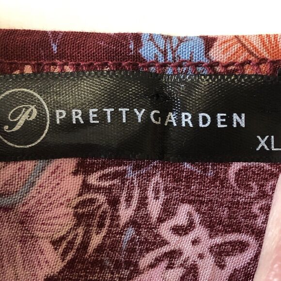 PRETTYGARDEN Women’s Summer V Neck Wrap Floral Print Short Sleeve Size XL - Picture 2 of 7